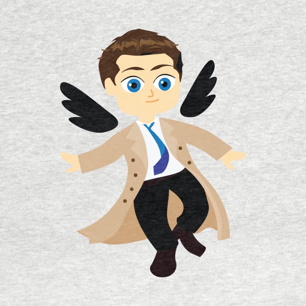 Cute Angel Castiel Supernatural Chibi by Alice_Wieckowska